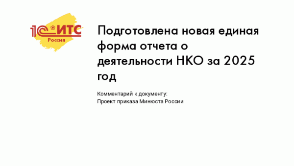 Подготовлена новая единая форма отчета о деятельности НКО за 2025 год