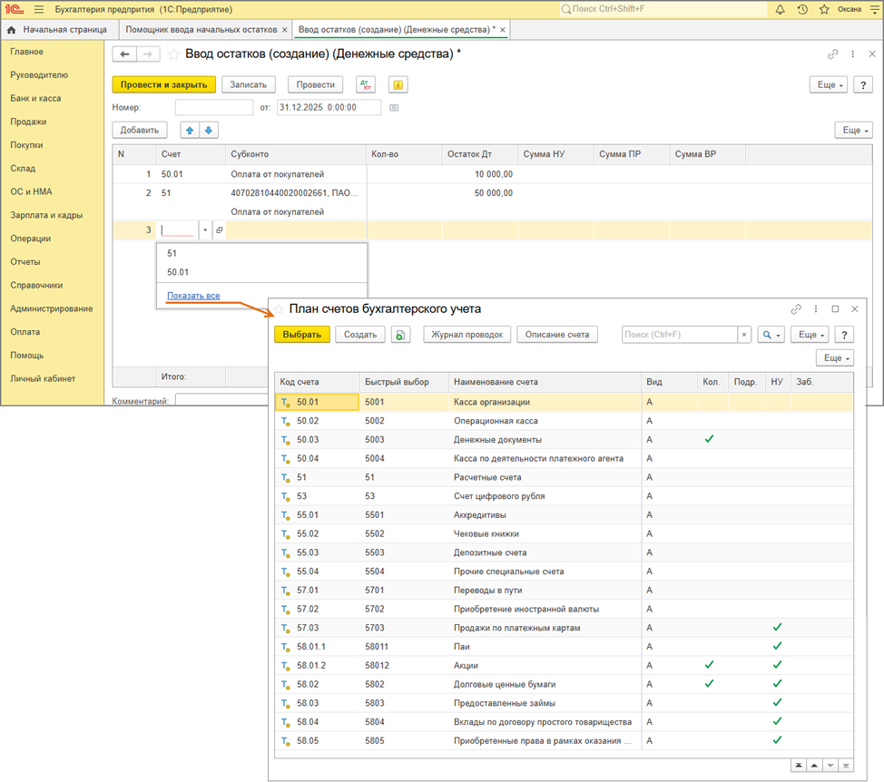 Рис. 3 - Документ ввода остатков